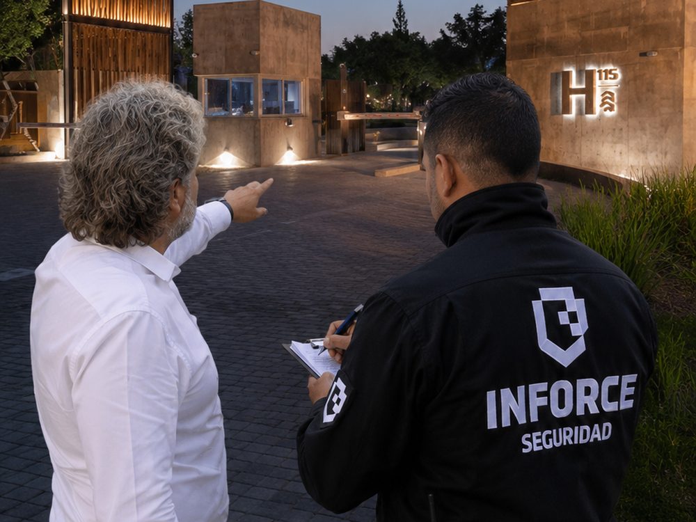Vigilador de INFORCE relevando un acceso con un cliente